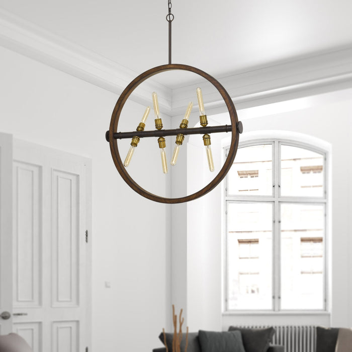 Burbank-Oak-Modern-Round-Chandelier-White-Stone-Decor-1