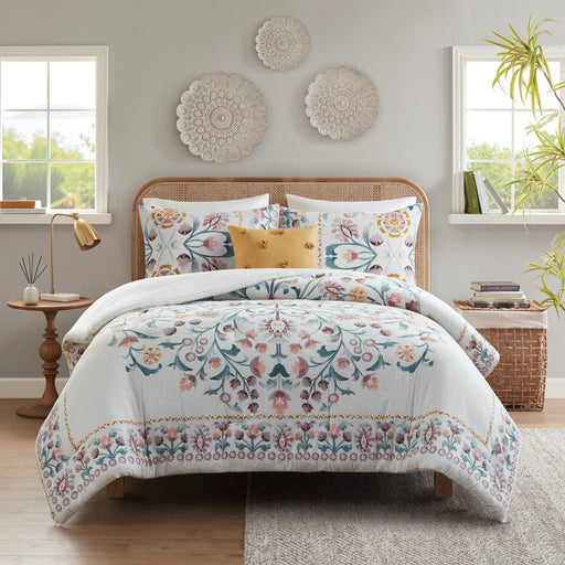Colorful-Medallion-Flower-Garden-Comforter-Set-White-Stone-Decor-1