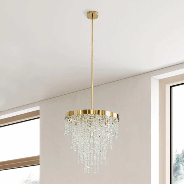 Durham-Industrial-Gold-Round-Crystal-Chandelier-White-Stone-Decor-4