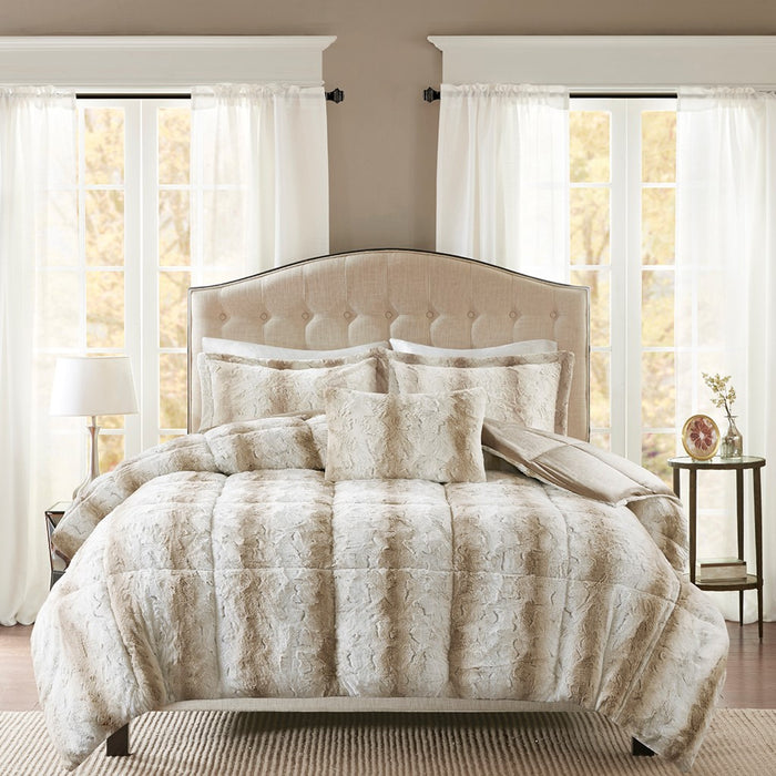 Ella-Sand-Stone-Faux-Fur-Luxury-Comforter-Set-White-Stone-Decor-3