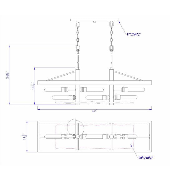 Oak-Ridge-Vintage-Farmhouse-Island-Chandelier-White-Stone-Decor-3