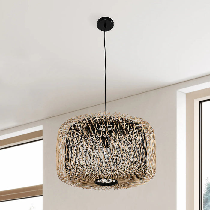 Overland-Rattan-Geometric-Black-Farmhouse-Pendant-White-Stone-Decor-2