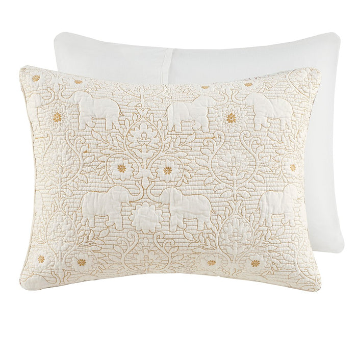 Reversible-Floral-Yellow-Elephant-Boho-Quilt-Set-White-Stone-Decor-5