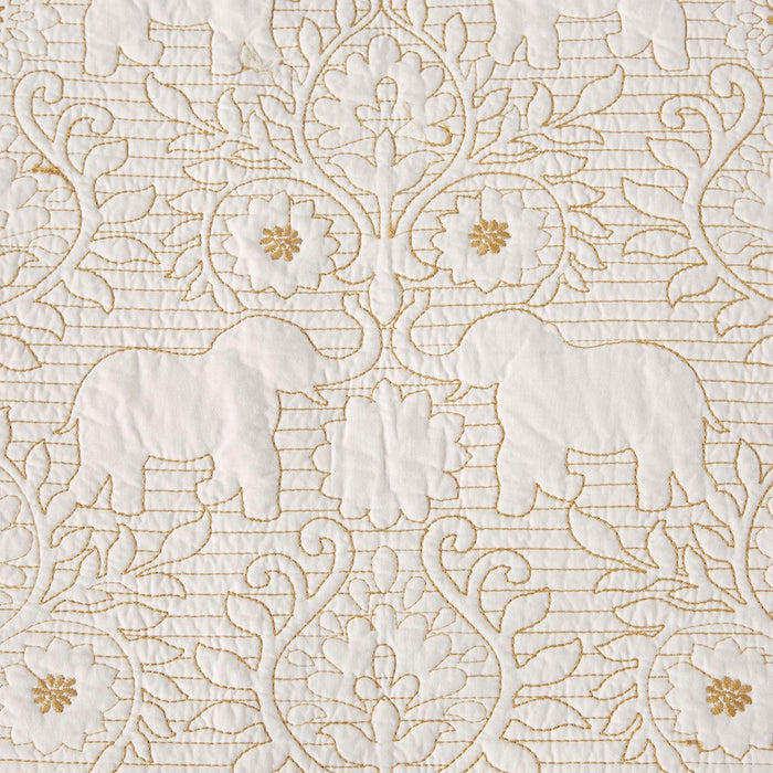 Reversible-Floral-Yellow-Elephant-Boho-Quilt-Set-White-Stone-Decor-8