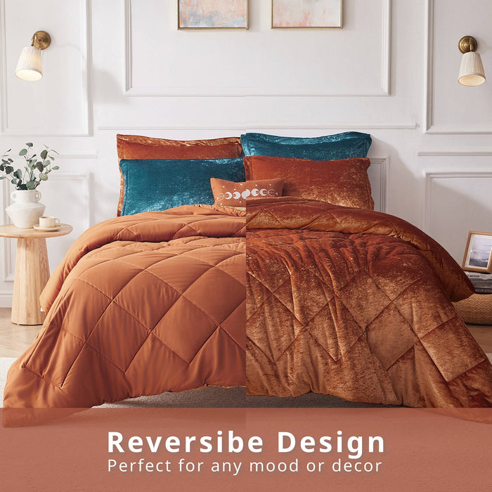 Reversible-Sunrise-Nellie-Luxury-Velvet-Comforter-Set-White-Stone-Decor-1