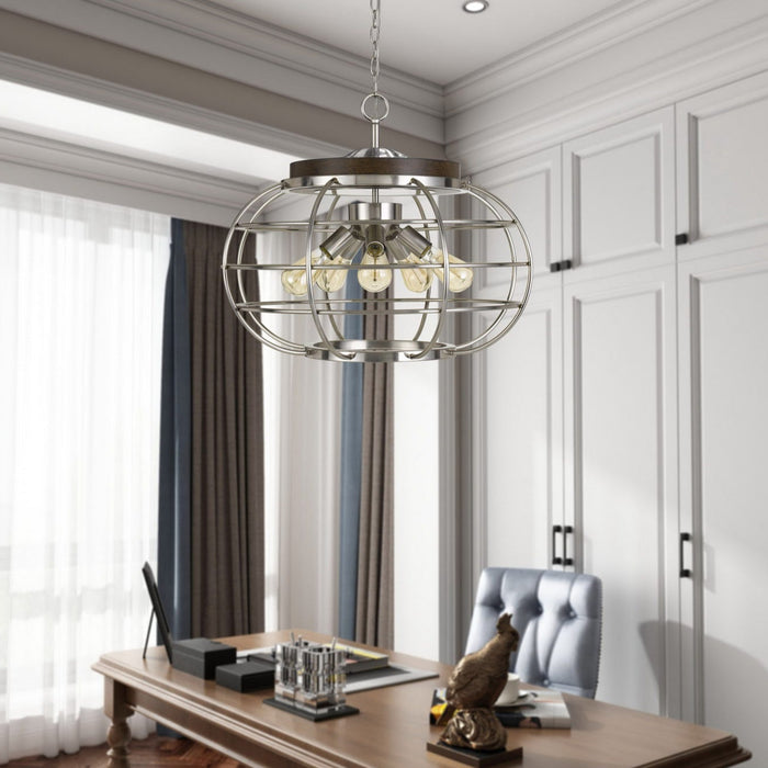 Williamson-Brushed-Nickel-5-Light-Chandelier-White-Stone-Decor-1